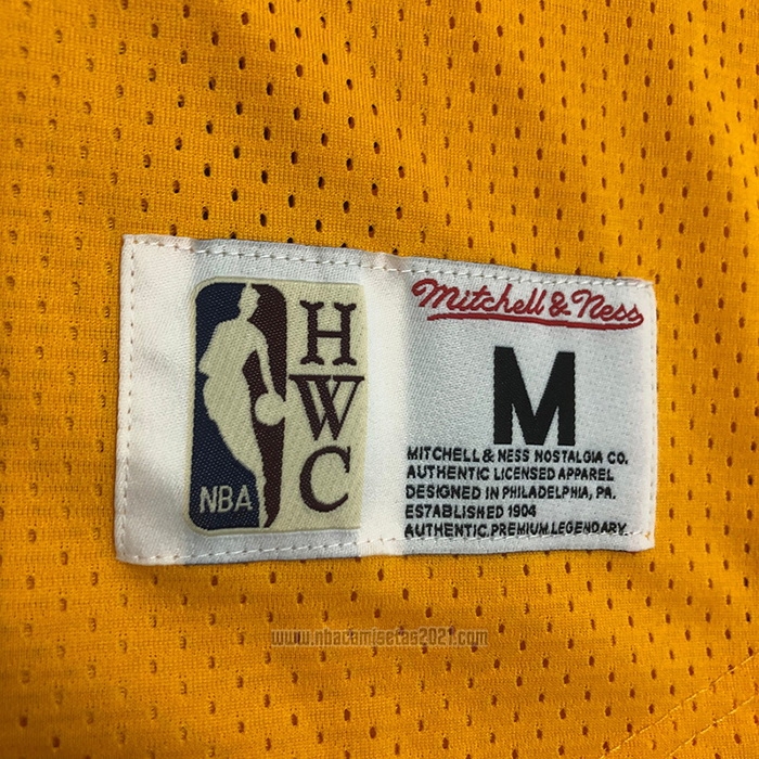 Camiseta Manga Corta Los Angeles Lakers Kobe Bryant #8 Amarillo